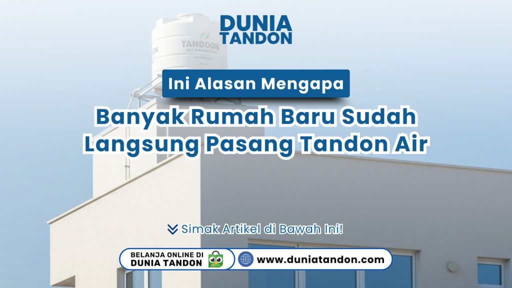 Rumah baru dengan tandon air terpasang di atap