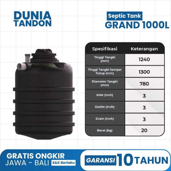 Septic Tank GRAND 1000 L - Gambar 2
