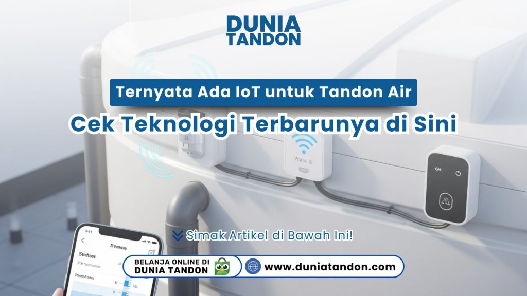 Foto tandon air modern dengan teknologi IoT dan pemantauan smartphone