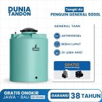Tangki air Penguin General 5000 Liter warna tosca/mint green, antimikroba, bebas lumut, UV20 (3X lebih awet), gratis otolevel & flange.