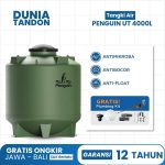 Tangki air Penguin UT 4000 Liter Underground warna hijau gelap, antimikroba, antibocor, anti-float, gratis plumbing kit.
