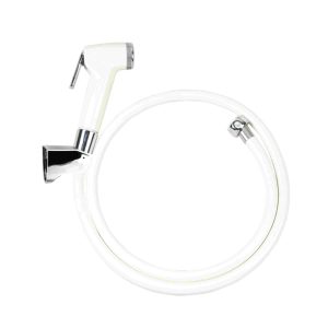 Jet shower Wasser WS-88TS warna chrome dengan selang fleksibel dan gantungan.