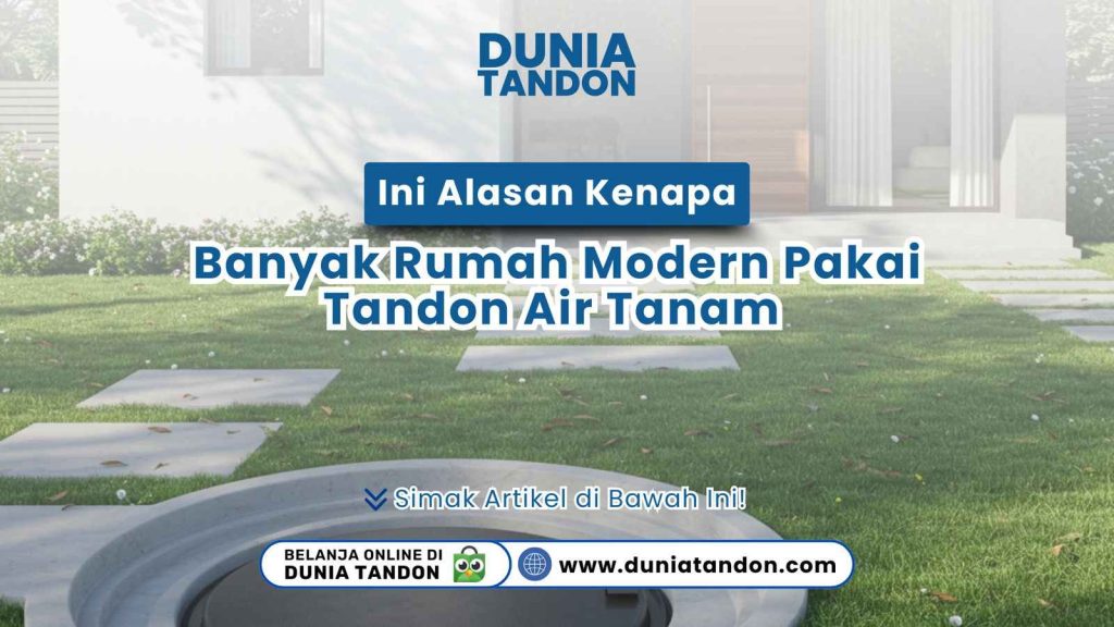 Rumah modern dengan tandon air tanam tersembunyi