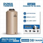 Tangki air Penguin TB-80 800 Liter warna beige dengan fitur antimikroba, bebas lumut, UV20 (3X lebih awet), dan gratis plumbing kit.