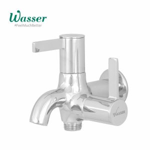 Keran tembok Wasser CY1 Lever 2 Way, warna chrome, untuk air dingin, material kuningan Hi-Cu Brass.