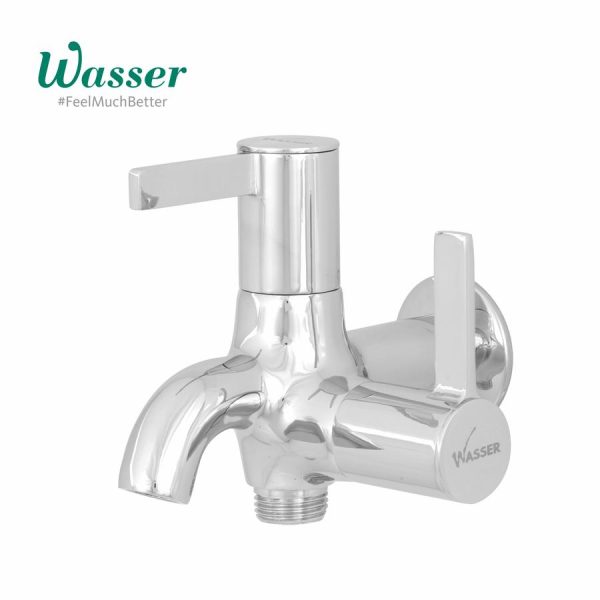 Keran tembok Wasser CY1 Lever 2 Way, warna chrome, untuk air dingin, material kuningan Hi-Cu Brass.