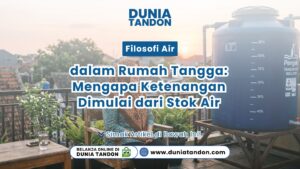 Seorang wanita duduk tenang di teras dekat unit Filosofi Air dalam Rumah Tangga: Mengapa Ketenangan Dimulai dari Stok Air berwarna biru