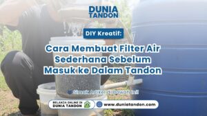 Sebuah wastafel hasil modifikasi dari tandon air plastik yang sudah dipotong dan dilengkapi kran air di area taman