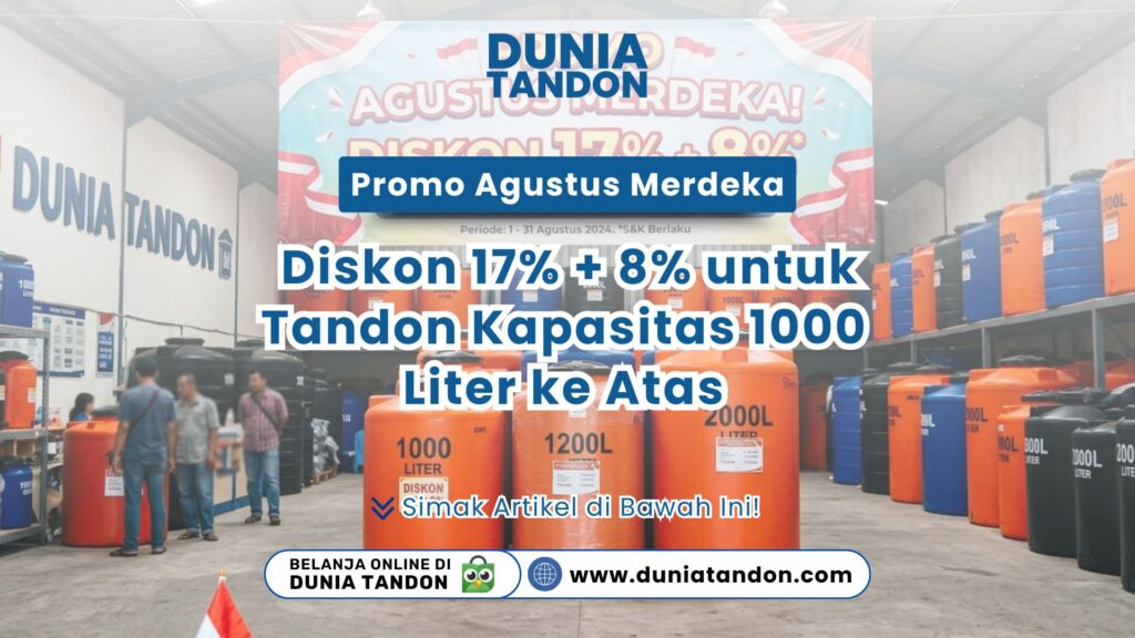Karyawan menjelaskan contoh alas tandon pasir semen pada artikel Panduan Memilih Alas Tandon Toko Dunia Tandon