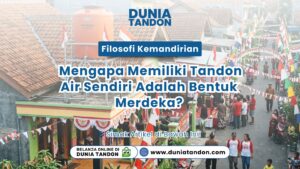 Tandon air Maspion di atas atap rumah warga pada artikel Filosofi Kemandirian Mengapa Memiliki Toko Dunia Tandon