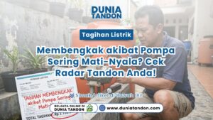 Teknisi memperbaiki pompa air pada artikel Tagihan Listrik Membengkak akibat Pompa Sering Mati-Nyala Toko Dunia Tandon